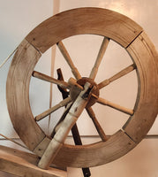 Antique Primitive 19th Century Wood Spinning Wheel 23" Tall