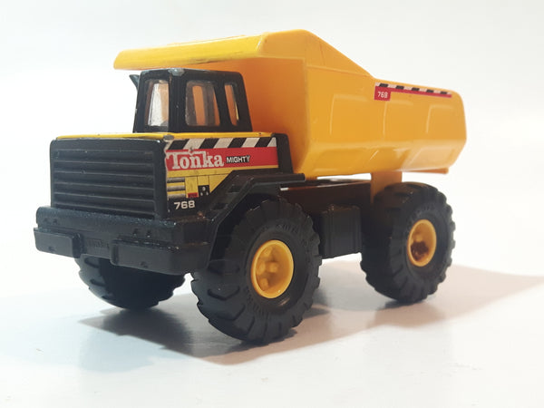Tonka Mighty 768 Dump Truck Yellow Die Cast Toy Car Vehicle