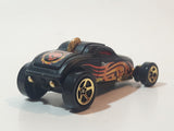 2003 Hot Wheels Wastelanders Sooo Fast Flat Black Die Cast Toy Car Vehicle with Rear Opening Hood