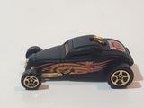 2003 Hot Wheels Wastelanders Sooo Fast Flat Black Die Cast Toy Car Vehicle with Rear Opening Hood