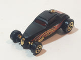 2003 Hot Wheels Wastelanders Sooo Fast Flat Black Die Cast Toy Car Vehicle with Rear Opening Hood