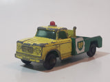 Vintage 1965 Lesney Matchbox Series No. 13 Dodge Wreck Truck BP British Petroleum Tow Truck Green Yellow Die Cast Toy Car Vehicle