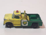 Vintage 1965 Lesney Matchbox Series No. 13 Dodge Wreck Truck BP British Petroleum Tow Truck Green Yellow Die Cast Toy Car Vehicle