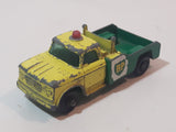 Vintage 1965 Lesney Matchbox Series No. 13 Dodge Wreck Truck BP British Petroleum Tow Truck Green Yellow Die Cast Toy Car Vehicle