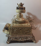 Vintage Radio Shack Ornate Footed Victorian French Baroque Brass Toned Heavy Metal Rotary Telephone