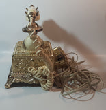 Vintage Radio Shack Ornate Footed Victorian French Baroque Brass Toned Heavy Metal Rotary Telephone