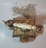Vintage Radio Shack Ornate Footed Victorian French Baroque Brass Toned Heavy Metal Rotary Telephone
