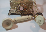 Vintage Radio Shack Ornate Footed Victorian French Baroque Brass Toned Heavy Metal Rotary Telephone