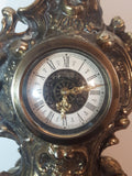 Vintage 1950s Walter Ornate 8 1/2" Tall Heavy Brass Style Metal Mantle Clock West Germany