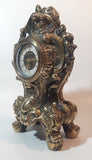 Vintage 1950s Walter Ornate 8 1/2" Tall Heavy Brass Style Metal Mantle Clock West Germany