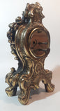 Vintage 1950s Walter Ornate 8 1/2" Tall Heavy Brass Style Metal Mantle Clock West Germany