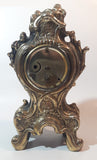 Vintage 1950s Walter Ornate 8 1/2" Tall Heavy Brass Style Metal Mantle Clock West Germany