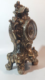 Vintage 1950s Walter Ornate 8 1/2" Tall Heavy Brass Style Metal Mantle Clock West Germany