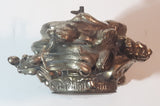 Vintage 1950s Walter Ornate 8 1/2" Tall Heavy Brass Style Metal Mantle Clock West Germany