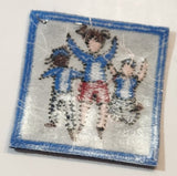 Kids with Arms Up 1 3/4" x 1 3/4" Embroidered Fabric Patch Badge