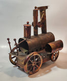 Vintage Steam Train Locomotive 8" Long Musical Box Copper Look Metal Art Sculpture