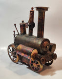 Vintage Steam Train Locomotive 8" Long Musical Box Copper Look Metal Art Sculpture