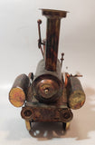 Vintage Steam Train Locomotive 8" Long Musical Box Copper Look Metal Art Sculpture