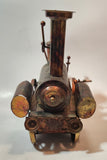 Vintage Steam Train Locomotive 8" Long Musical Box Copper Look Metal Art Sculpture