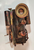 Vintage Steam Train Locomotive 8" Long Musical Box Copper Look Metal Art Sculpture