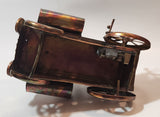 Vintage Steam Train Locomotive 8" Long Musical Box Copper Look Metal Art Sculpture