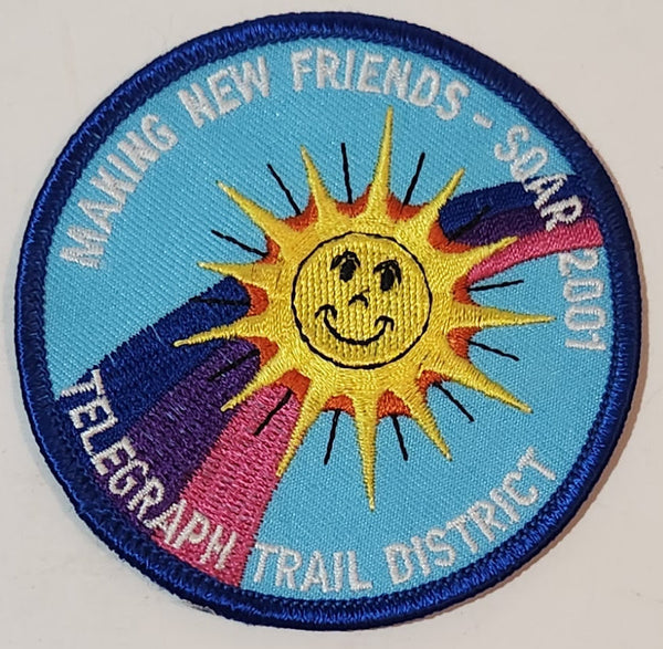 Girl Guides Making New Friends - Soar 2001 Telegraph Trail District 3" Embroidered Fabric Patch Badge