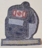 www.canada123go.ca Backpack Shaped 3 1/2" x 4" Embroidered Fabric Patch Badge