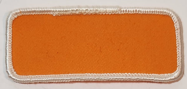 Blank Orange with White Border 1 3/8" x 3 1/8" Embroidered Fabric Patch Badge