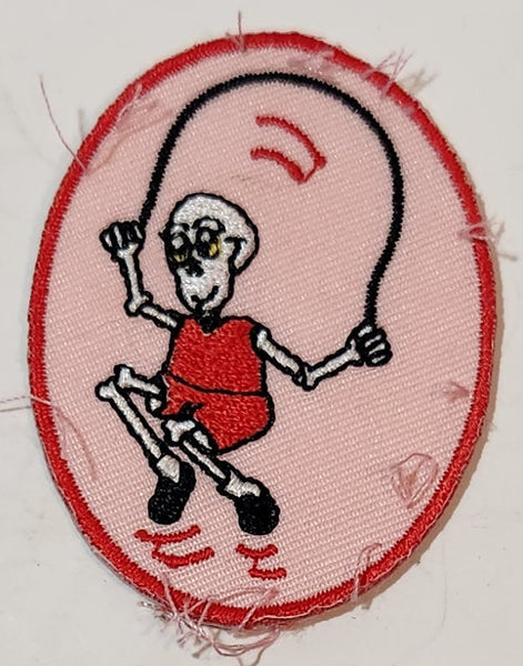 Girl Guides Halloween Skeleton Jump Roping 1 3/4" x 2 1/2" Embroidered Fabric Patch Badge