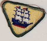 Boy Scouts Ship Boat 1 1/2" x 1 3/4" Embroidered Fabric Patch Badge
