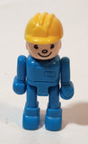 Construction Worker in Blue with Yellow Hard Hat 2 3/4" Tall Toy Figure