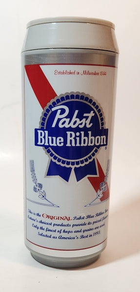 Pabst Blue Ribbon 7" Tall Beer Can Shaped Plastic Thermos Drinking Cup