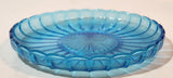 Vintage Starburst Pattern 8" Aqua Blue Depression Glass Platter Dish
