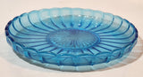 Vintage Starburst Pattern 8" Aqua Blue Depression Glass Platter Dish