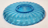 Vintage Starburst Pattern 8" Aqua Blue Depression Glass Platter Dish