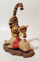 Disney Pooh & Friends "Friends Put A Bounce In Your Heart" Tigger Standing on Winnie's Belly 6" Tall Ceramic Figurine