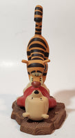 Disney Pooh & Friends "Friends Put A Bounce In Your Heart" Tigger Standing on Winnie's Belly 6" Tall Ceramic Figurine