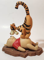 Disney Pooh & Friends "Friends Put A Bounce In Your Heart" Tigger Standing on Winnie's Belly 6" Tall Ceramic Figurine