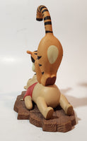 Disney Pooh & Friends "Friends Put A Bounce In Your Heart" Tigger Standing on Winnie's Belly 6" Tall Ceramic Figurine