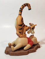 Disney Pooh & Friends "Friends Put A Bounce In Your Heart" Tigger Standing on Winnie's Belly 6" Tall Ceramic Figurine
