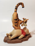 Disney Pooh & Friends "Friends Put A Bounce In Your Heart" Tigger Standing on Winnie's Belly 6" Tall Ceramic Figurine