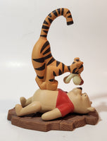 Disney Pooh & Friends "Friends Put A Bounce In Your Heart" Tigger Standing on Winnie's Belly 6" Tall Ceramic Figurine