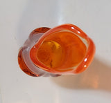 Vintage Viking Mid Century Modern Orange Red Fire 17" Tall Swung Art Glass Bud Vase