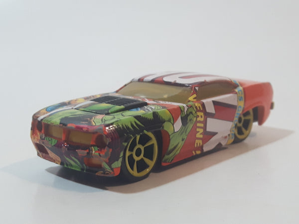 2008 MGA Marvel Authentics The Incredible Hulk and Wolverine Orange Die Cast Toy Car Vehicle