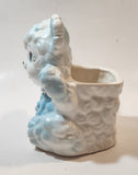 Vintage 1960s DLG DW Floral Line 159 Japan Blue and White Anthropomorphic Teddy Bear Shaped 5 1/4" Tall Ceramic Planter