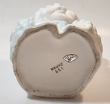 Vintage 1960s DLG DW Floral Line 159 Japan Blue and White Anthropomorphic Teddy Bear Shaped 5 1/4" Tall Ceramic Planter