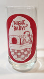 Rare Vintage 1968 Giftcraft 'Night, Baby! Bowling Themed 6" Tall Glass Mug Cup