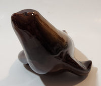 Vintage Grand River Pottery Fergus Canada Ceramic Brown Swirl Seal Figurine