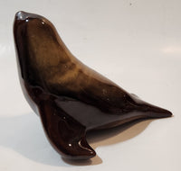 Vintage Grand River Pottery Fergus Canada Ceramic Brown Swirl Seal Figurine