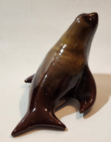 Vintage Grand River Pottery Fergus Canada Ceramic Brown Swirl Seal Figurine